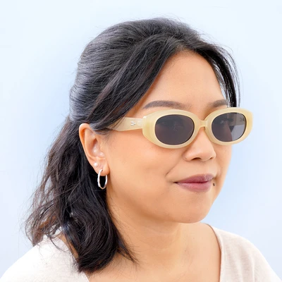 Gambar Ilook Sunnies Kacamata Sunglasses Retro Oval PC - Kuning Muda
