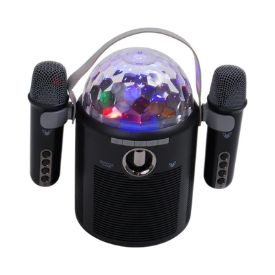 Gambar Sovox Speaker Karaoke Bluetooth LED 2 Mic - Hitam