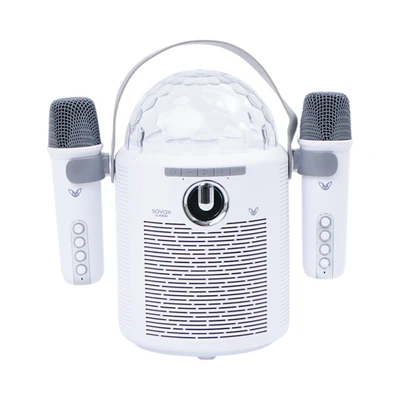 Gambar Sovox Speaker Karaoke Bluetooth LED 2 Mic - Putih