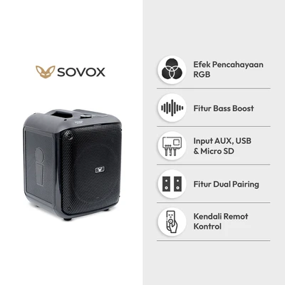 Gambar Sovox Speaker Portable 20 Watt - Hitam