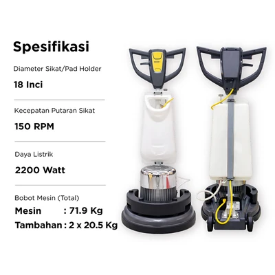Gambar Krisbow Mesin Scrubber & Polisher 18 Inch 150 RPM FPSPL150