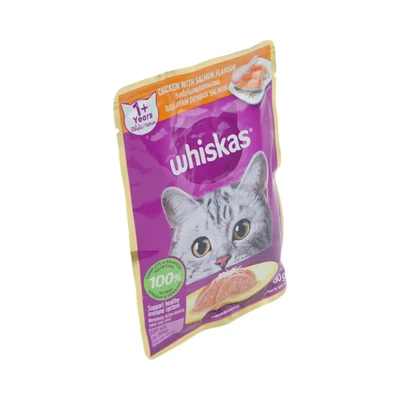 Gambar Whiskas Makanan Kucing Basah Adult Chicken Salmon 80 gr