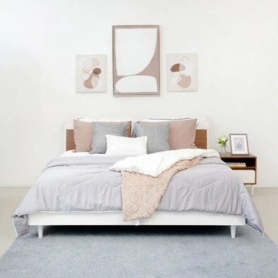 Gambar Informa 160x200 cm Harvey Tempat Tidur - Krem Beige/Cokelat Walnut