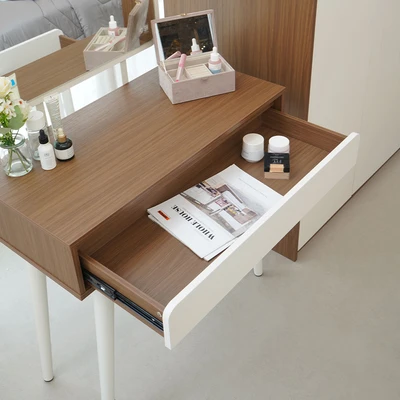 Gambar Informa Harvey Meja Rias Dengan Cermin - Krem Beige/Cokelat Walnut