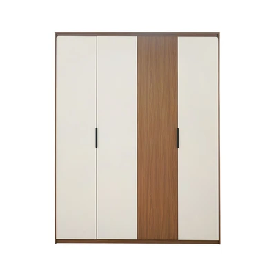 Gambar Informa Harvey Lemari Pakaian 4 Pintu - Krem Beige/Cokelat Walnut