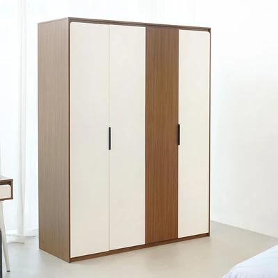 Gambar Informa Harvey Lemari Pakaian 4 Pintu - Krem Beige/Cokelat Walnut