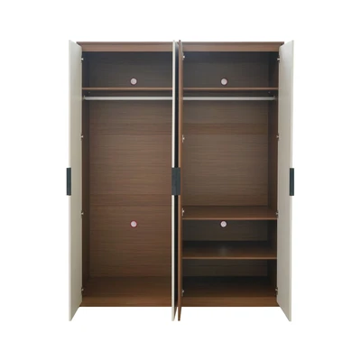 Gambar Informa Harvey Lemari Pakaian 4 Pintu - Krem Beige/Cokelat Walnut