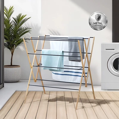 Gambar Informa Weldon Jemuran Baju Bamboo 92x77x103 cm - Cokelat