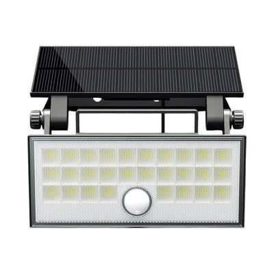 Gambar Krisbow Lampu Solar Dinding Lipat 10 Watt Cool Daylight - Hitam