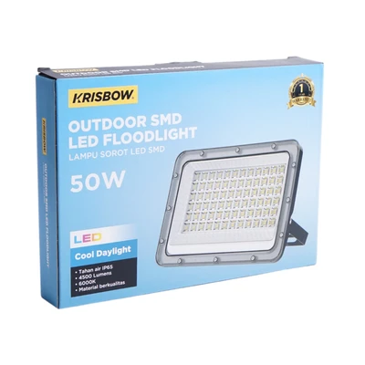 Gambar Krisbow Lampu Sorot LED SMD 50 Watt Cool Daylight IP65 - Hitam