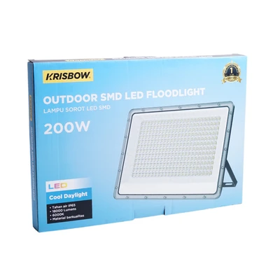 Gambar Krisbow Lampu Sorot LED SMD 200 Watt Cool Daylight IP65 - Hitam