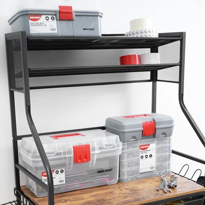 Gambar Maxbuilt Work Bench Dengan Laci Mesh 70x40x137 cm - Hitam