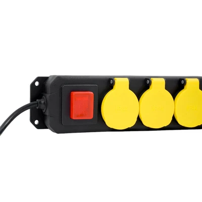 Gambar Krisbow Stop Kontak Outdoor 5 Soket - Hitam/Kuning