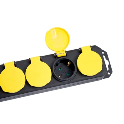 Gambar Krisbow Stop Kontak Outdoor 5 Soket - Hitam/Kuning