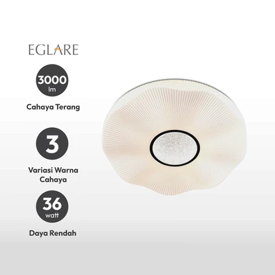 Gambar Eglare Chevalier Lampu Langit-Langit LED 3CCT 50 cm - Putih
