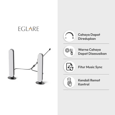 Gambar Eglare Lampu Meja LED Bar RGB Dengan Remote - Hitam
