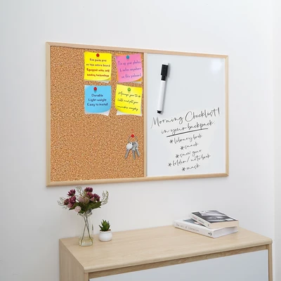 Gambar Odi Papan Cork Board & Whiteboard Dengan Push Pin 90x60 cm - Cokelat
