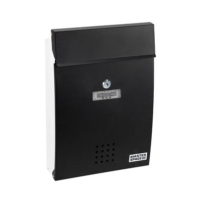 Gambar Masterspace 25.7x8.6x38 cm Kotak Surat Dinding - Hitam