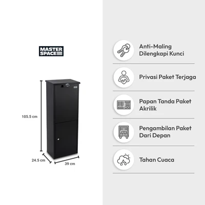 Gambar Masterspace Kotak Paket Parcel Box Front Opener - Hitam