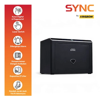 Gambar Krisbow Sync Smart Brankas Besi Layar Sentuh 39x29x30 cm B30 - Hitam