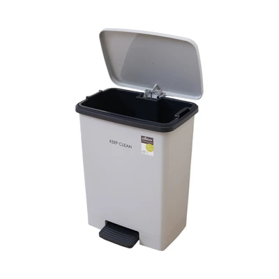 Gambar Dkw Tempat Sampah Pedal Plastik Print 20 Liter - Abu-Abu