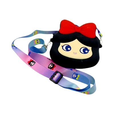 Gambar Ataru Tas Selempang Anak Girl Dengan Bow - Hitam/Merah