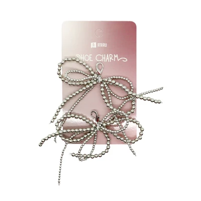 Gambar Ataru Aksesoris Sepatu Charms Ribbon Set 2 pcs - Silver