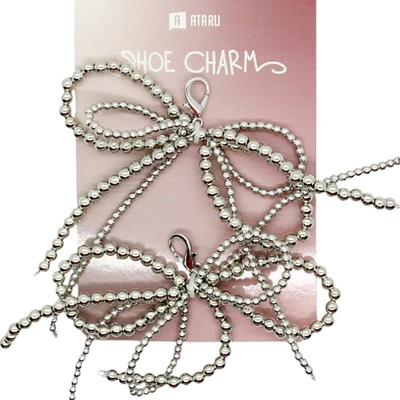 Gambar Ataru Aksesoris Sepatu Charms Ribbon Set 2 pcs - Silver