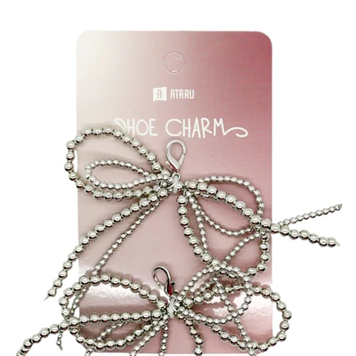 Gambar Ataru Aksesoris Sepatu Charms Ribbon Set 2 pcs - Silver