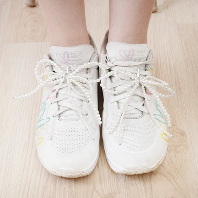 Gambar Ataru Aksesoris Sepatu Pearl Ribbon Set 2 pcs - Putih
