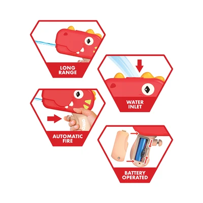 Gambar Paso Electric Water Gun Dinosaur - Merah