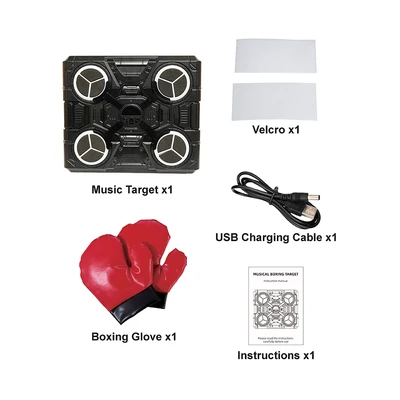 Gambar Paso Set Boxing Target Dengan Musik - Hitam