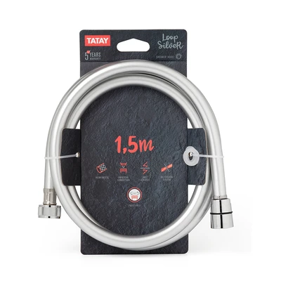 Gambar Tatay 1.5 Mtr Selang Shower Loop - Silver Satin / Abu-Abu