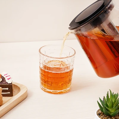 Gambar Culinart Kara Teko Teh Kaca Borosilikat Dengan Saringan 1 Liter Transparan