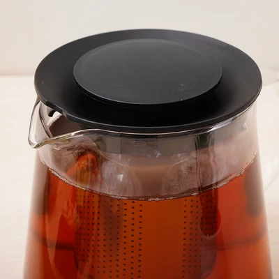 Gambar Culinart Kara Teko Teh Kaca Borosilikat Dengan Saringan 1 Liter Transparan