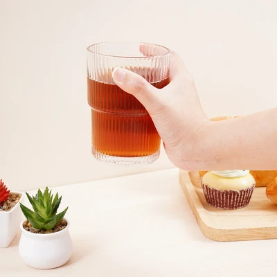 Gambar Culinart Gelas Kaca Stackable 430 ml Set 4 Pcs Transparan