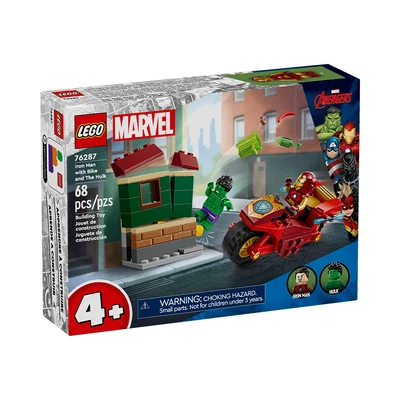 Gambar LEGO Marvel Iron Man With Bike And The Hulk 76287