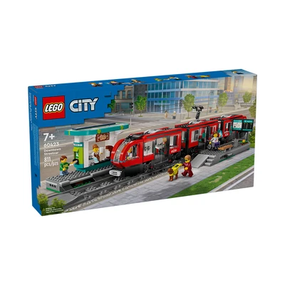 Gambar LEGO City Downtown Streetcar & Station 60423