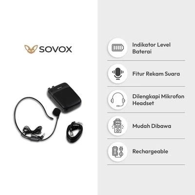 Gambar Sovox Voice Amplifier Wireless Portable 10 Watt - Hitam