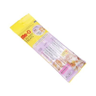 Gambar Me-O Camilan Kucing Kitten Creamy Tuna Goat Milk 15 grx4 pcs