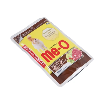 Gambar Me-O Makanan Kucing Basah Adult Beef Chunk Jelly 80 gr