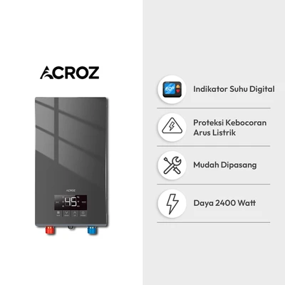 Gambar Acroz Helio Water Heater Listrik Instan Ultimate Flow - Abu-Abu Gunmetal