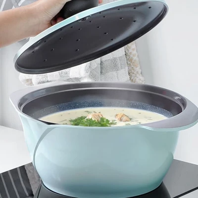 Gambar Cheftopf Larose Panci Casserole Aluminium Ceramic Coating 24 cm - Hijau