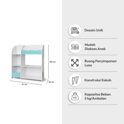 Gambar Informa Moana Kabinet Anak 3 Tingkat - Biru