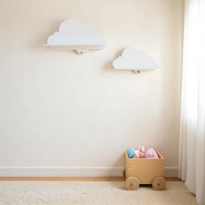 Gambar Informa Sky Rak Dinding Anak MDF 60x38x11 cm Set 2 pcs - Putih
