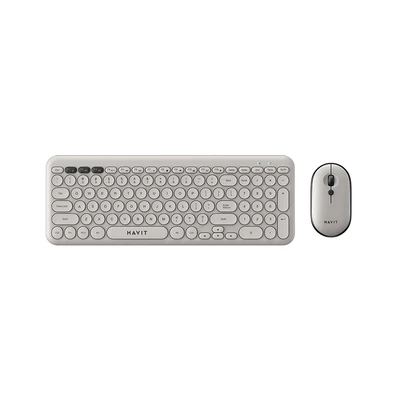 Gambar Havit Wireless Keyboard Dengan Mouse KB254GCM - Abu-Abu Muda