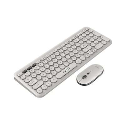 Gambar Havit Wireless Keyboard Dengan Mouse KB254GCM - Abu-Abu Muda