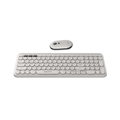 Gambar Havit Wireless Keyboard Dengan Mouse KB254GCM - Abu-Abu Muda