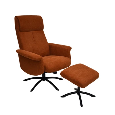 Gambar Informa Clove Kursi Recliner Fabric 1 Seater Dengan Ottoman - Oranye