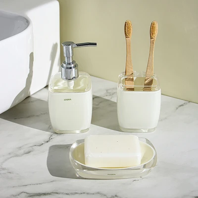 Gambar Stora 230 Ml Tempat Sikat Gigi Akrilik - Putih Ivory